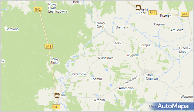 mapa Wylazłowo gmina Lubowidz, Wylazłowo gmina Lubowidz na mapie Targeo