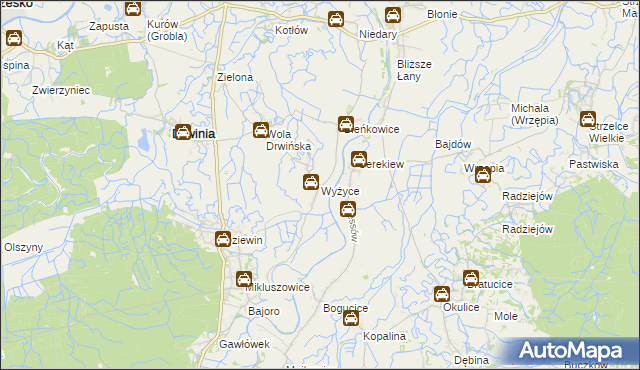 mapa Wyżyce, Wyżyce na mapie Targeo