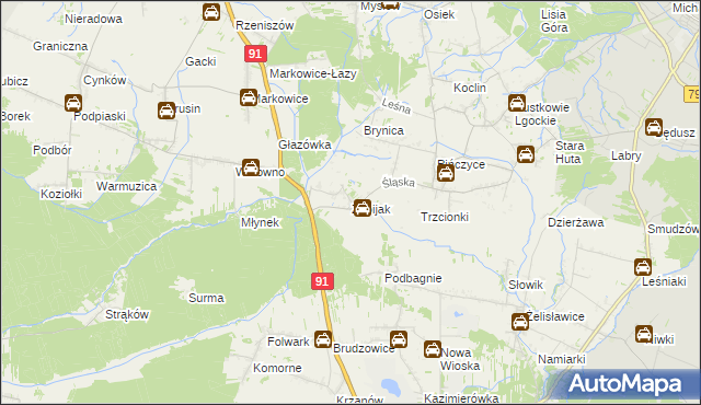 mapa Zabijak gmina Koziegłowy, Zabijak gmina Koziegłowy na mapie Targeo