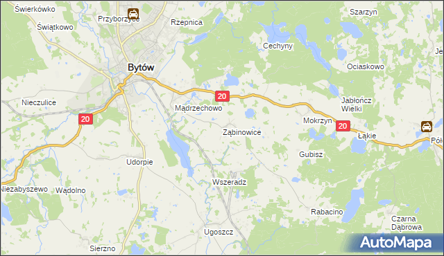 mapa Ząbinowice, Ząbinowice na mapie Targeo