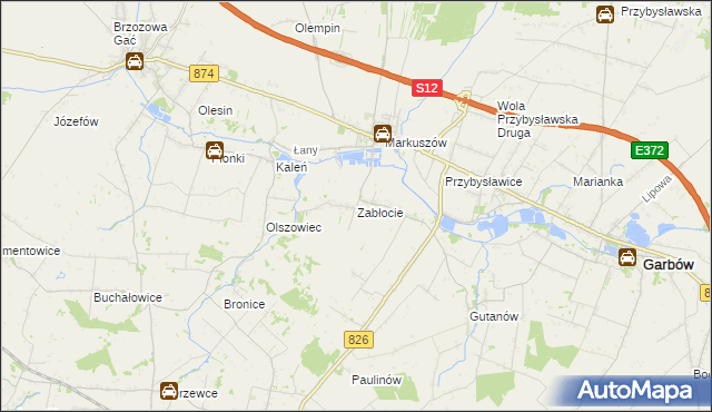 mapa Zabłocie gmina Markuszów, Zabłocie gmina Markuszów na mapie Targeo