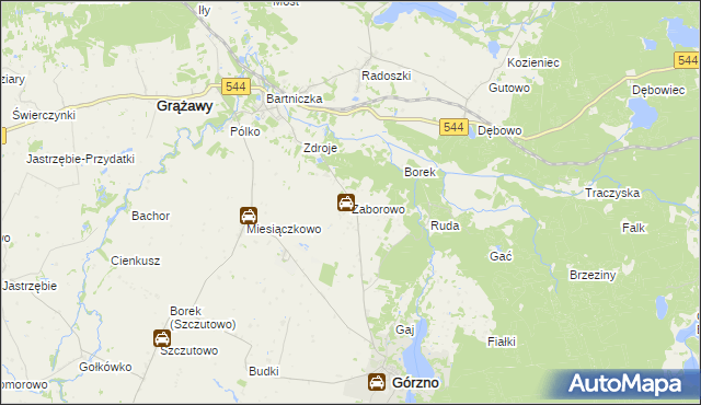 mapa Zaborowo gmina Górzno, Zaborowo gmina Górzno na mapie Targeo