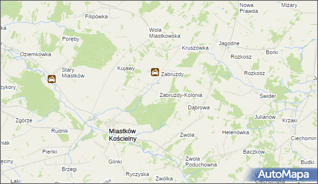 mapa Zabruzdy-Kolonia, Zabruzdy-Kolonia na mapie Targeo