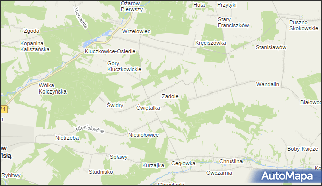 mapa Zadole gmina Opole Lubelskie, Zadole gmina Opole Lubelskie na mapie Targeo