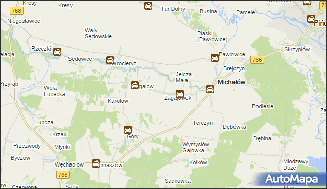 mapa Zagajówek, Zagajówek na mapie Targeo