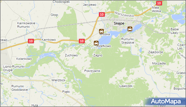 mapa Żagno, Żagno na mapie Targeo