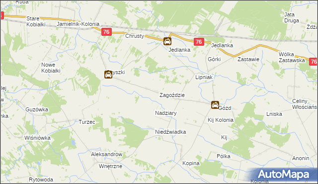 mapa Zagoździe, Zagoździe na mapie Targeo