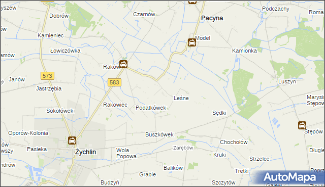 mapa Zagroby gmina Żychlin, Zagroby gmina Żychlin na mapie Targeo