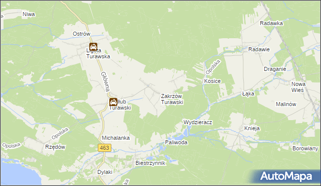 mapa Zakrzów Turawski, Zakrzów Turawski na mapie Targeo