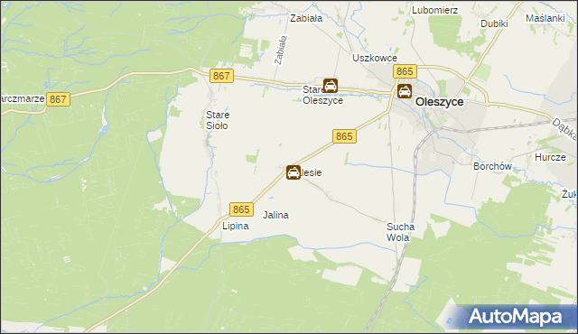 mapa Zalesie gmina Oleszyce, Zalesie gmina Oleszyce na mapie Targeo