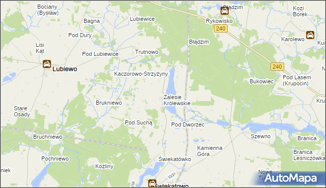 mapa Zalesie Królewskie, Zalesie Królewskie na mapie Targeo