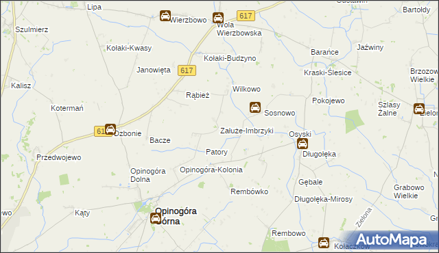 mapa Załuże-Imbrzyki, Załuże-Imbrzyki na mapie Targeo