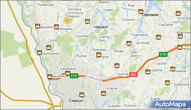 mapa Zamarski, Zamarski na mapie Targeo