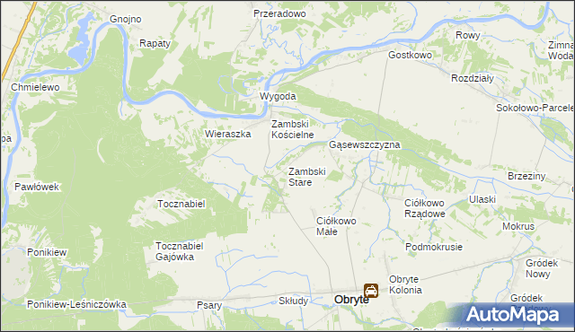 mapa Zambski Stare, Zambski Stare na mapie Targeo