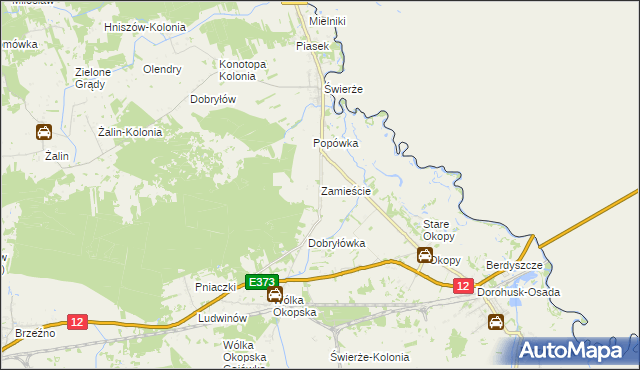 mapa Zamieście gmina Dorohusk, Zamieście gmina Dorohusk na mapie Targeo