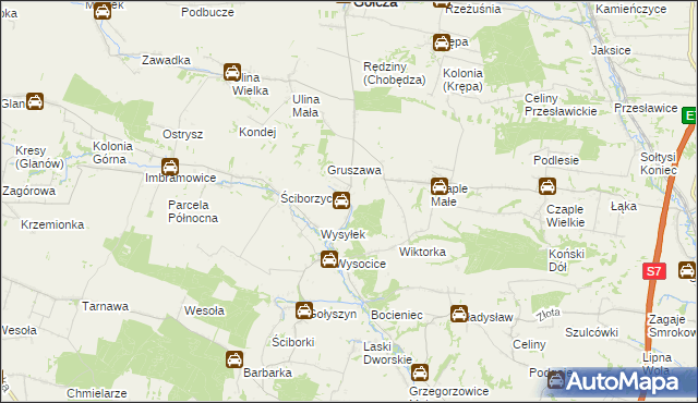 mapa Żarnowica, Żarnowica na mapie Targeo