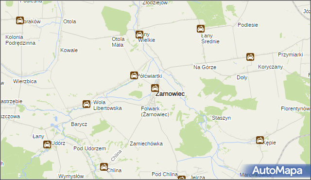 mapa Żarnowiec powiat zawierciański, Żarnowiec powiat zawierciański na mapie Targeo