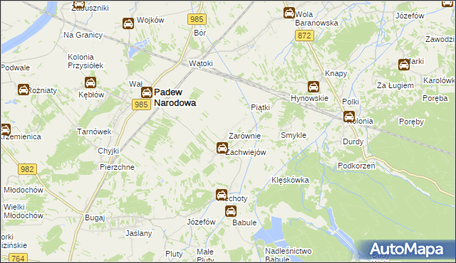 mapa Zarównie, Zarównie na mapie Targeo