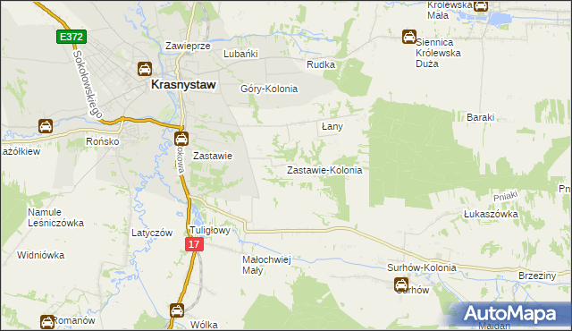 mapa Zastawie-Kolonia, Zastawie-Kolonia na mapie Targeo