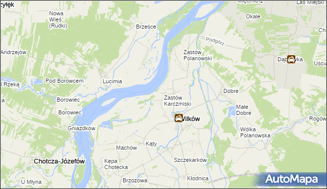 mapa Zastów Karczmiski, Zastów Karczmiski na mapie Targeo