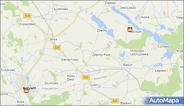 mapa Zbęchy-Pole, Zbęchy-Pole na mapie Targeo