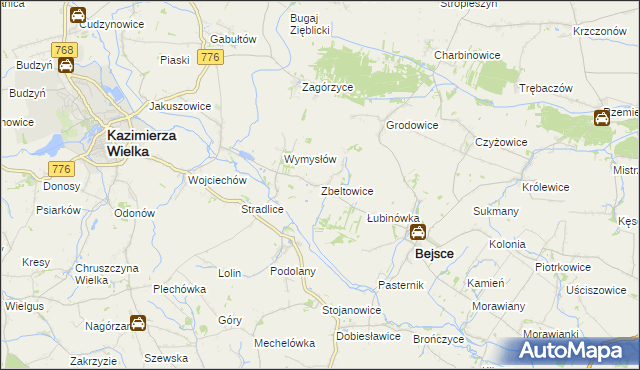 mapa Zbeltowice, Zbeltowice na mapie Targeo