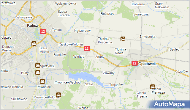 mapa Zduny gmina Opatówek, Zduny gmina Opatówek na mapie Targeo