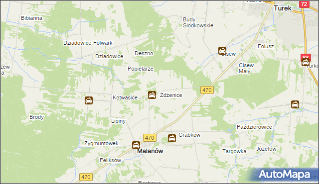 mapa Żdżenice, Żdżenice na mapie Targeo