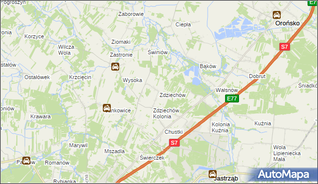 mapa Zdziechów gmina Szydłowiec, Zdziechów gmina Szydłowiec na mapie Targeo