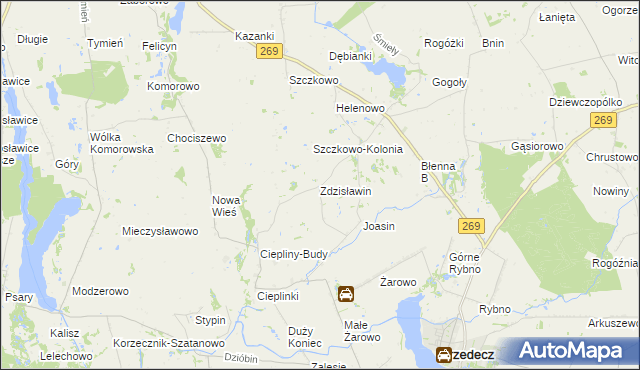 mapa Zdzisławin, Zdzisławin na mapie Targeo