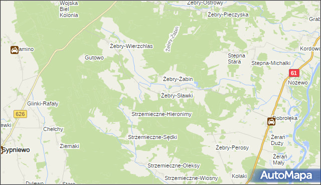 mapa Żebry-Sławki, Żebry-Sławki na mapie Targeo