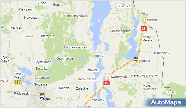 mapa Żegary, Żegary na mapie Targeo