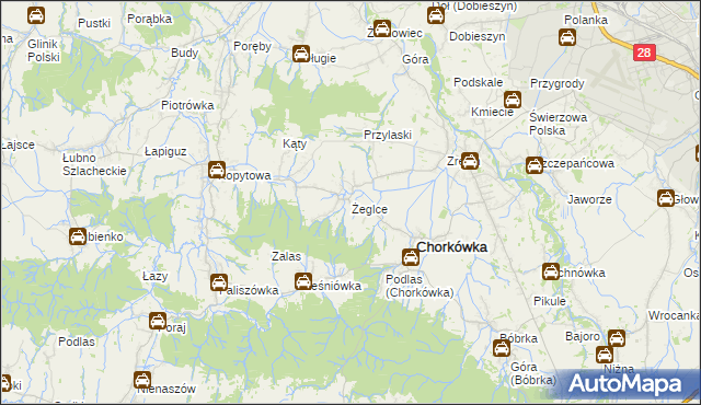 mapa Żeglce, Żeglce na mapie Targeo