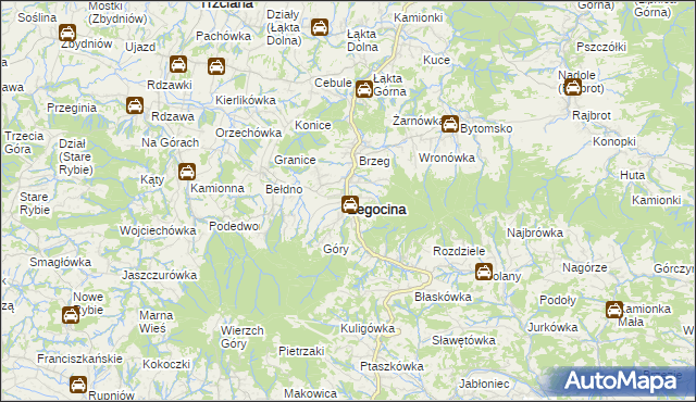 mapa Żegocina, Żegocina na mapie Targeo