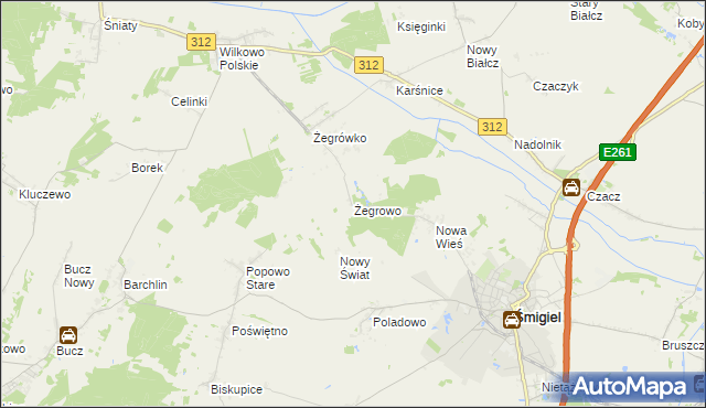 mapa Żegrowo, Żegrowo na mapie Targeo