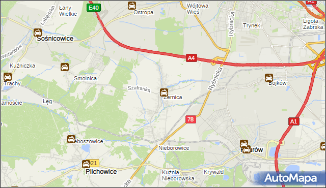 mapa Żernica, Żernica na mapie Targeo