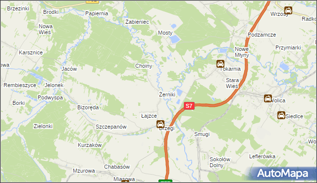 mapa Żerniki gmina Sobków, Żerniki gmina Sobków na mapie Targeo