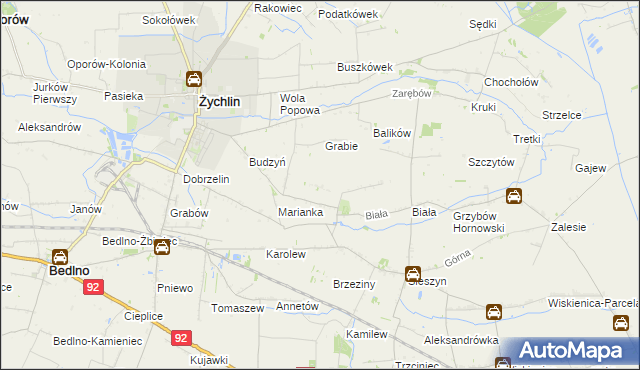 mapa Zgoda gmina Żychlin, Zgoda gmina Żychlin na mapie Targeo