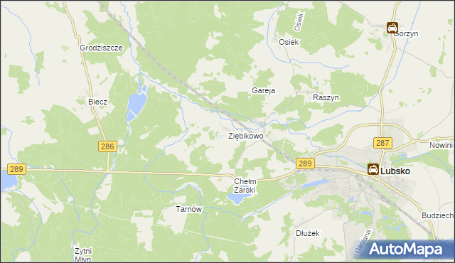 mapa Ziębikowo, Ziębikowo na mapie Targeo