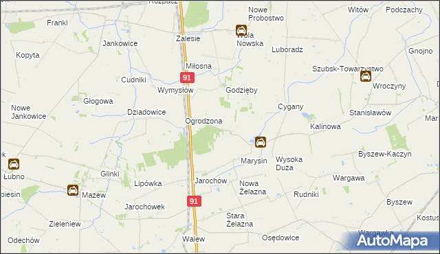 mapa Zieleniew gmina Krośniewice, Zieleniew gmina Krośniewice na mapie Targeo