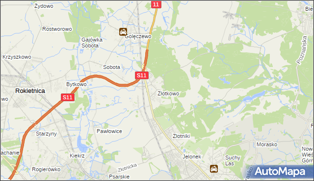 mapa Złotkowo, Złotkowo na mapie Targeo