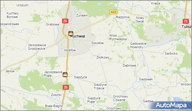 mapa Złotkowy, Złotkowy na mapie Targeo