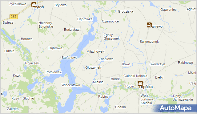 mapa Znaniewo, Znaniewo na mapie Targeo