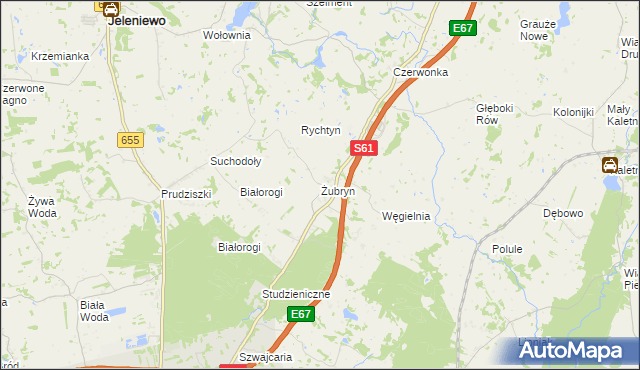 mapa Żubryn, Żubryn na mapie Targeo