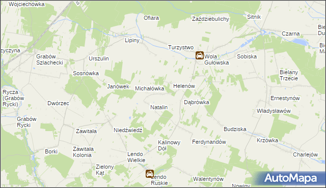 mapa Żurawiec gmina Adamów, Żurawiec gmina Adamów na mapie Targeo