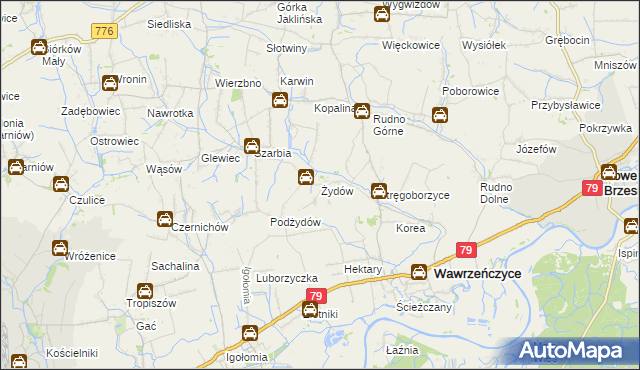 mapa Żydów gmina Igołomia-Wawrzeńczyce, Żydów gmina Igołomia-Wawrzeńczyce na mapie Targeo