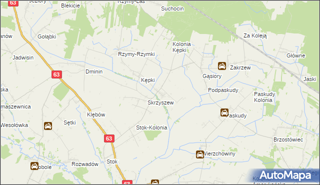 mapa Żyłki, Żyłki na mapie Targeo