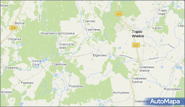 mapa Ełganowo, Ełganowo na mapie Targeo