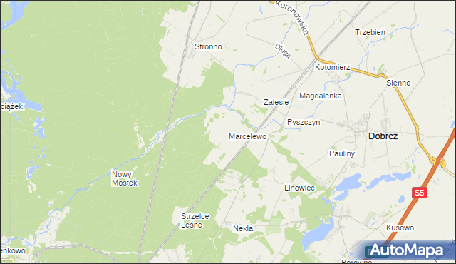 mapa Marcelewo, Marcelewo na mapie Targeo