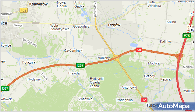 mapa Babichy, Babichy na mapie Targeo